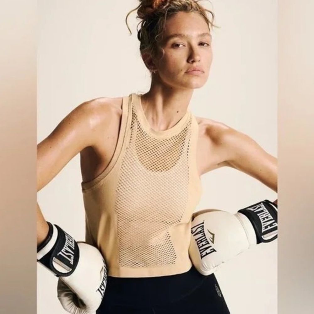 New Free People Movement Mesh In Session Tank Top Tan Women’s Xs/Small